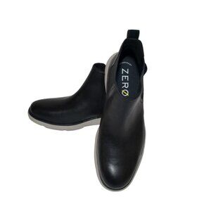 ZeroGrand Mens Black Leather Chelsea Boots Slip-On Lightweight Sole, Size 10M.